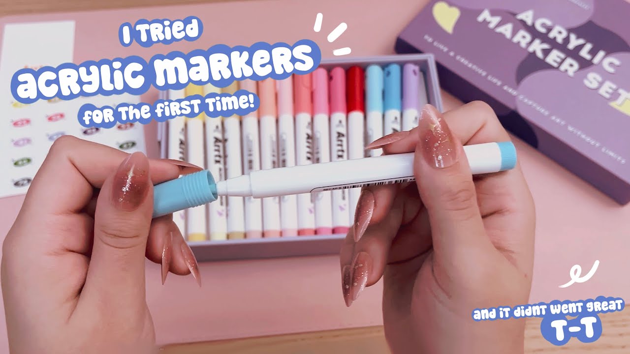 ✩ I tried acrylic markers  from ARRTX ✦ unboxing + draw with me + thoughts