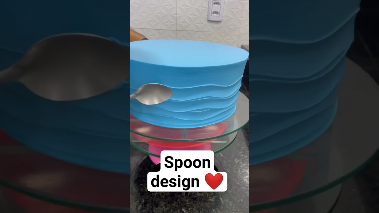 making design with spoon❤️💖 #cakedecorating #cake #cakes
