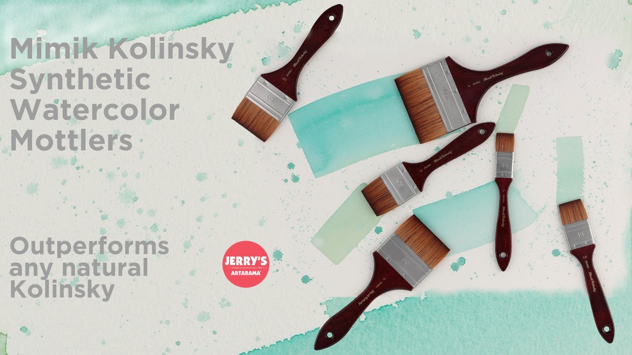 Watch Mimik Kolinsky Synthetic Watercolor Mottlers in action!