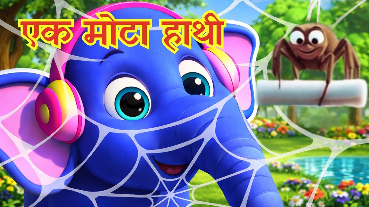 Ek Mota Hathi Ghumne Chala | एक मोटा हाथी | Nursery Poems and Cartoon Songs for Kids | Hindi Rhyme