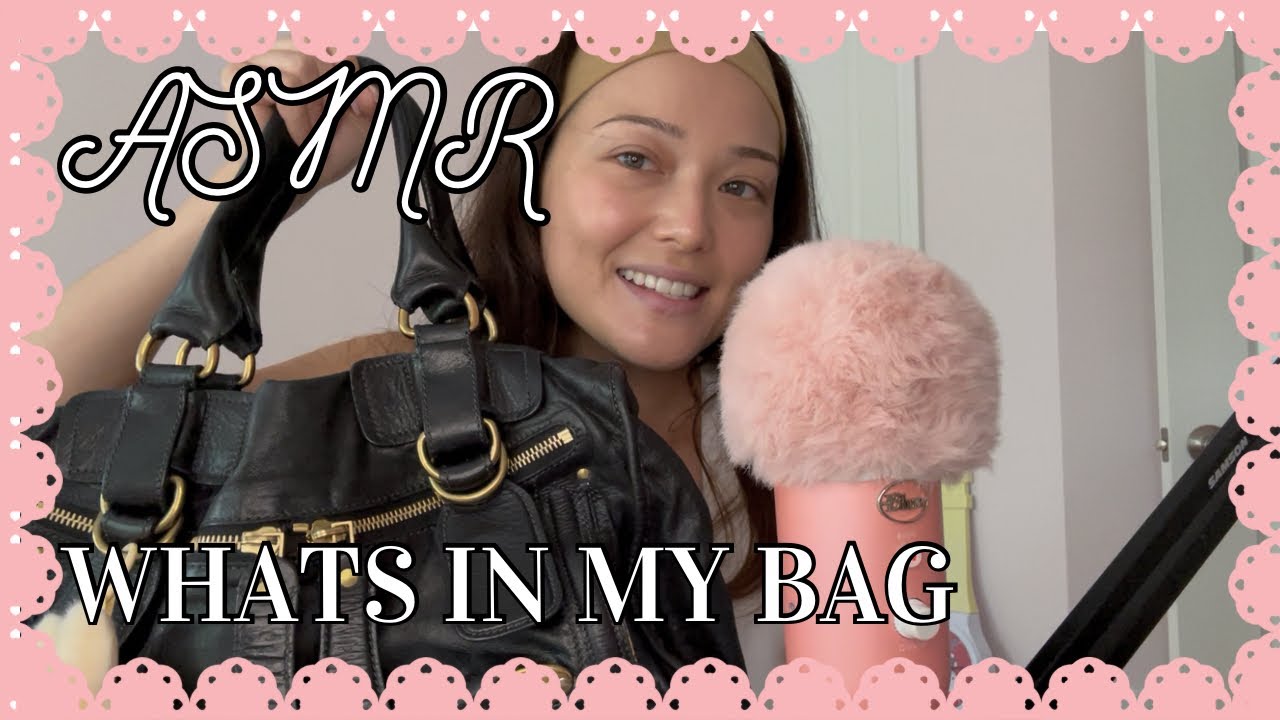 what’s in my bag | ASMR | purse sounds, rummaging, tapping, over explaining