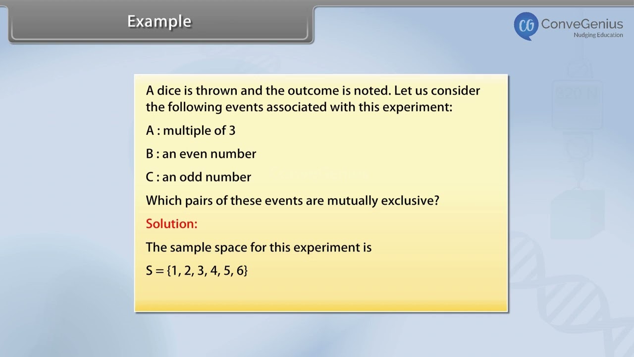 Example of Mutually Exclusive and Exhaustive Events | Class 11 | Maths