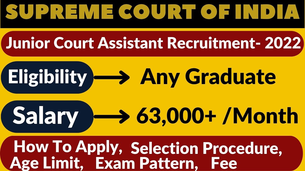 Supreme Court Of India Junior Court Assistant Vacancy 2022 | SC JCA Eligibility, Application Process