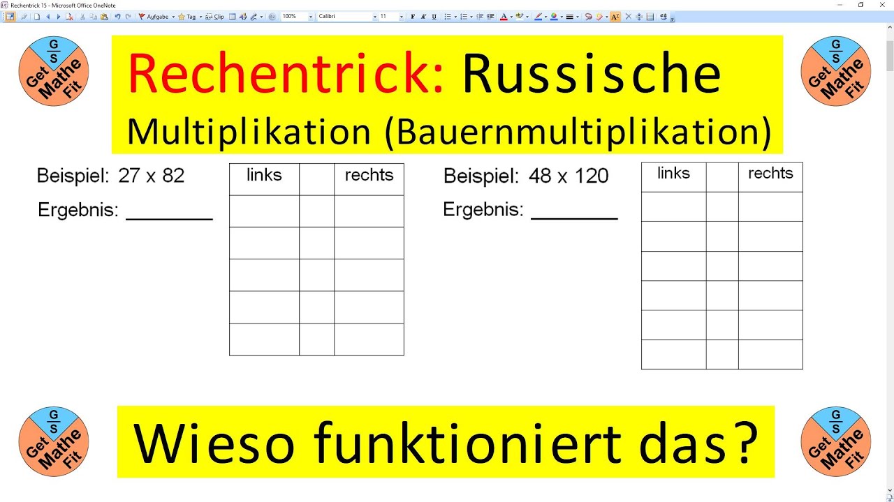 Rechentrick 15: Russische Bauernmultiplikation
