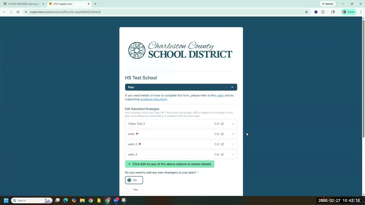Principal WSF Plan Edit and Review Process