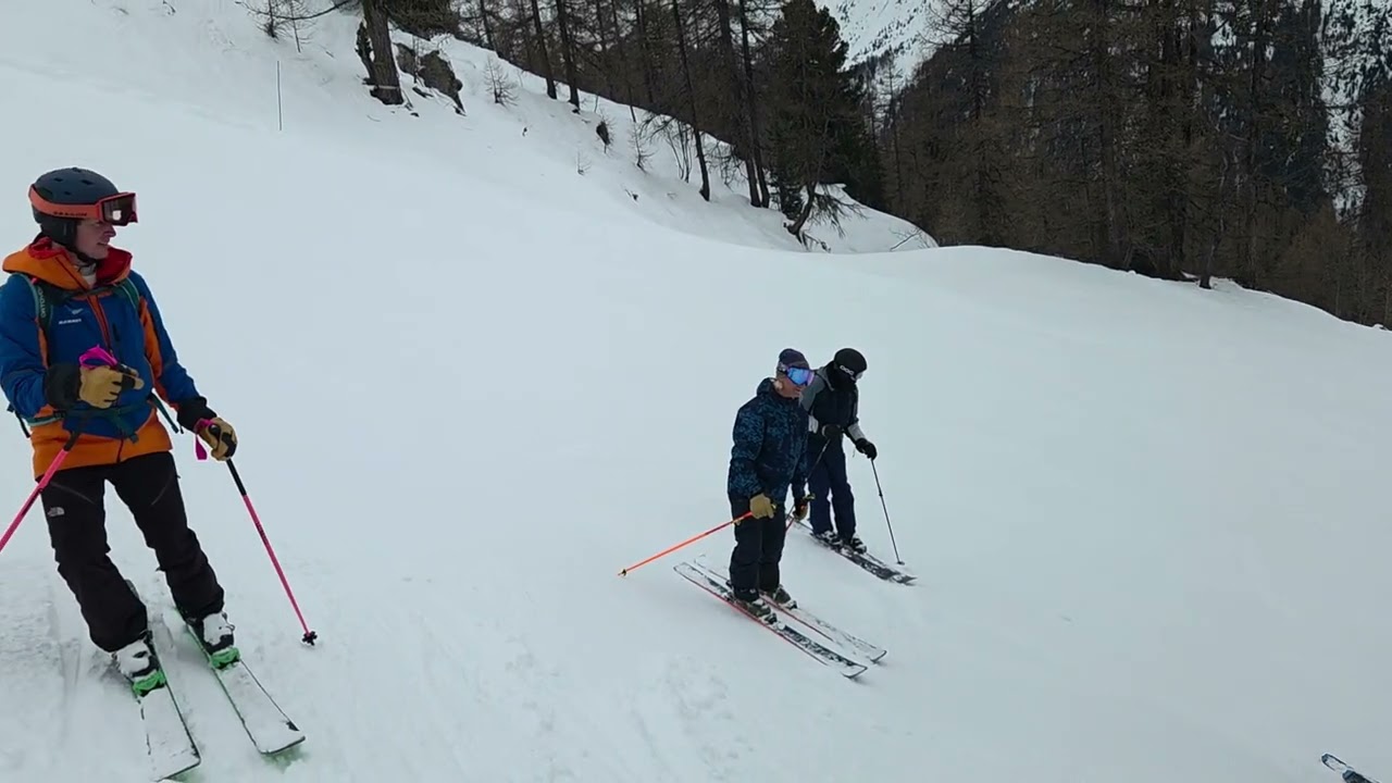 Glen Plake gives ski tips on our All Mountain Ski Course in Chamonix.