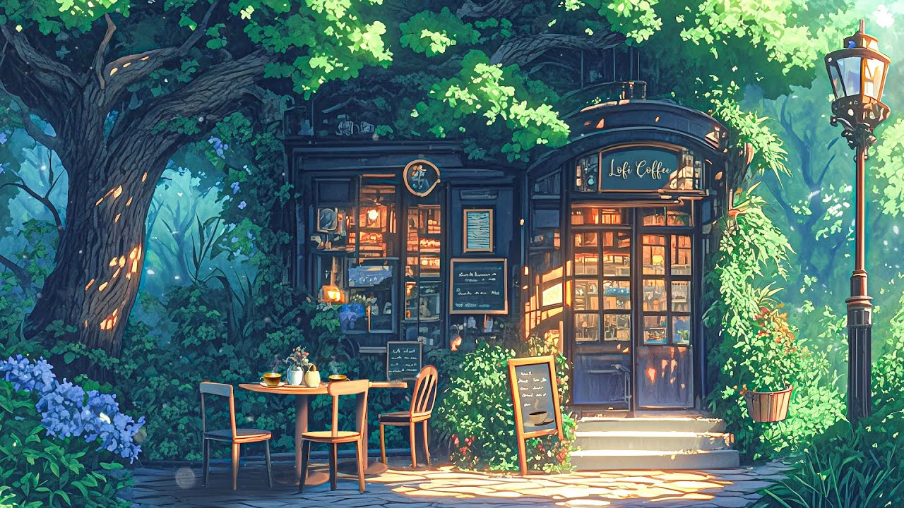 Secret garden 🌲 Peaceful Coffee Shop 🍀 Lofi Hip Hop - Lofi vibes to Study / Relax / Work