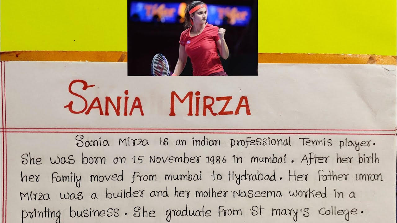 Biography/Autobiography/Profile Of Sania Mirza In English | 20 lines Writing On Sania Mirza