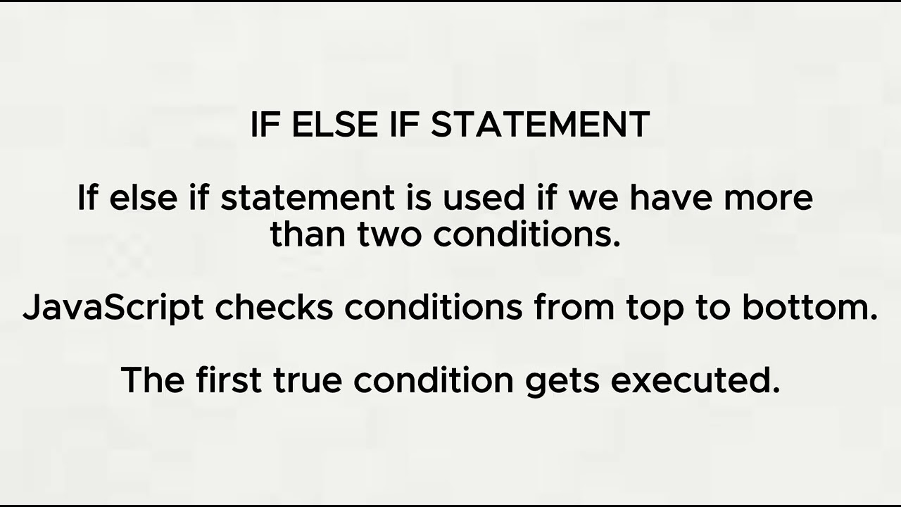 CONDITIONAL STATEMENT
