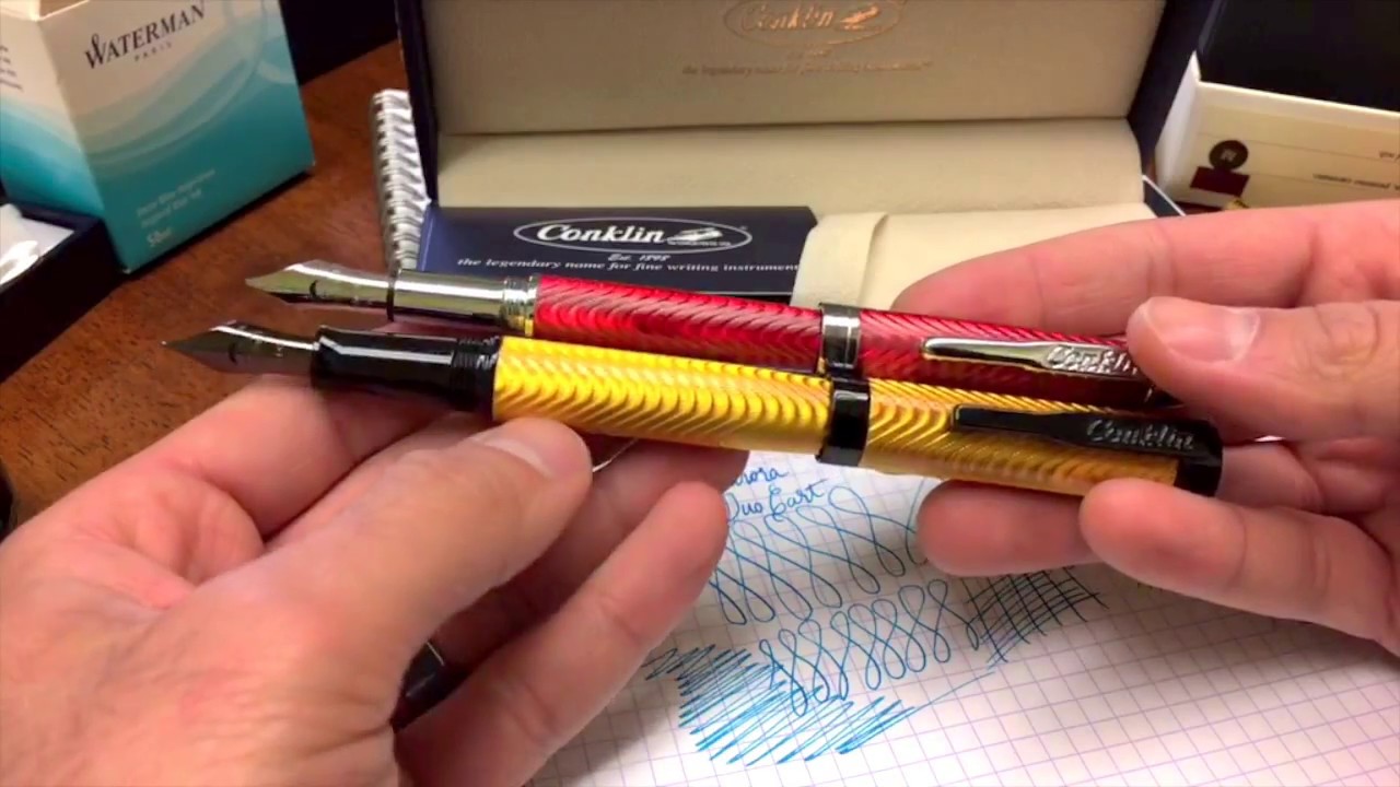 Writer's Showcase #13 - Aurora Duo Cart Fountain Pen and Conklin Herringbone Review