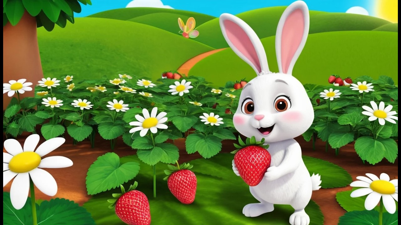 Банни поливает клубничное поле 🐰🍓