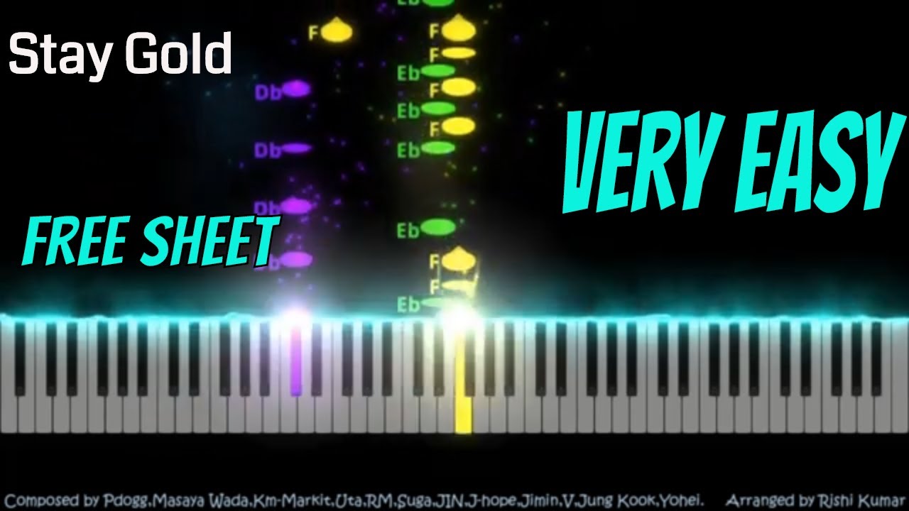 BTS Stay Gold Piano Tutorial (Easy) | Piano Notes | Piano Sheet | Piano Instrumental