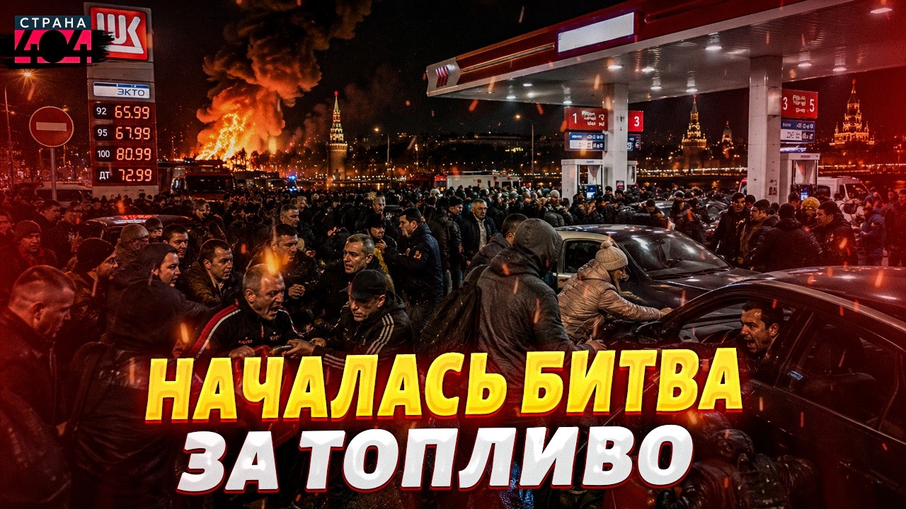 БИТВА за бензин В РАЗГАРЕ! Москвичи РВУТСЯ за бензином. ОЧЕРЕДИ перерастают в ДРАКИ и ВОРОВСТВО
