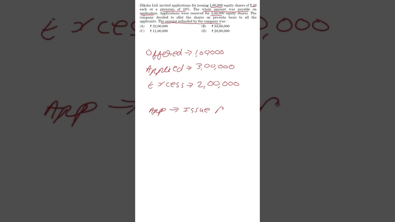 CBSE Class 12 Accountancy | 67/4/1 2025 PYQ | Q10 | 1 Mark | Issue of Shares | Pro-Rata Allotment