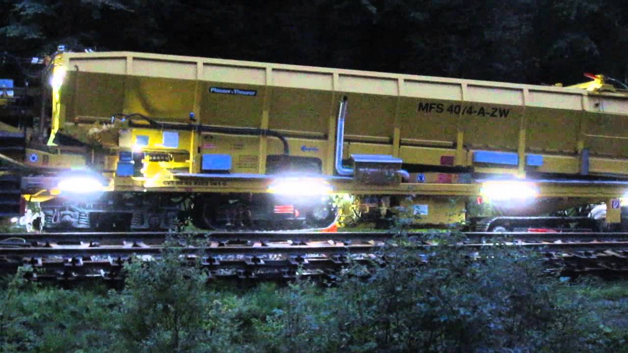 Gleisbaustelle Einsiedeln - Biberbrugg, SOB, Gleisbaufirma C. Vanoli AG mit Vanoliner, 20.8.2014