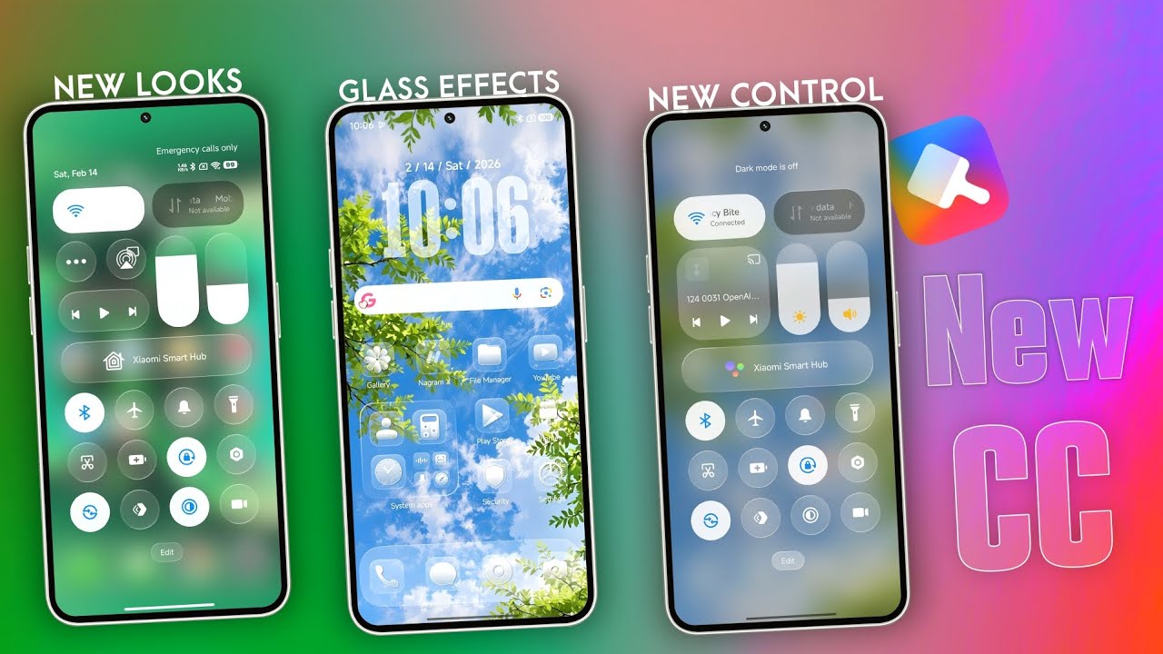 Apply New Control Center and Completely Transparent Glass Effects with these 2 Xiaomi Themes
