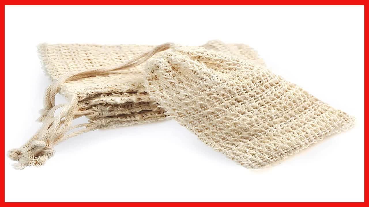 ZEPELOFFY Soap Bag,Bar Soap Pouch,5 Packs Sisal Soap Saver Bags Mesh for Exfoliating, Shower
