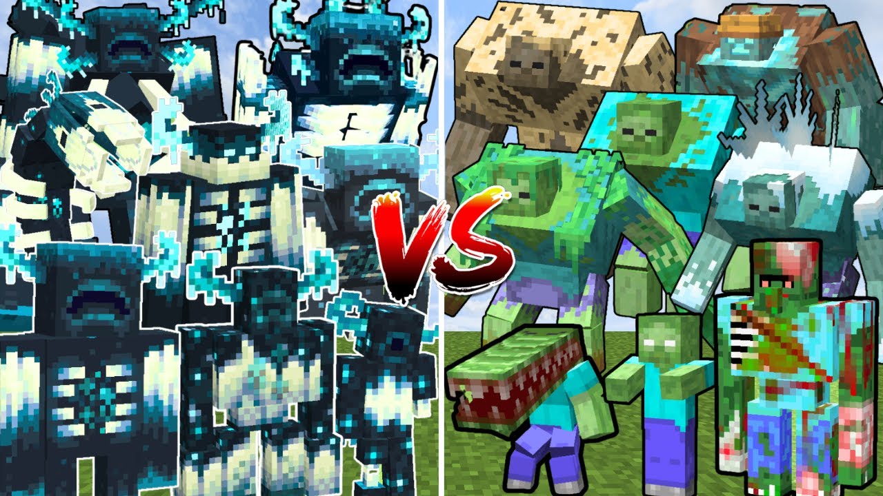 ALL MINECRAFT MUTANT WARDENS vs ALL MINECRAFT MUTANT ZOMBIES | Minecraft Mob Battle