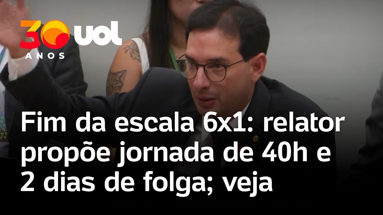 Fim da escala 6x1: relator prop&otilde;e jornada de 40h, dois dias de folga e transi&ccedil;&atilde;o de 14 meses; veja