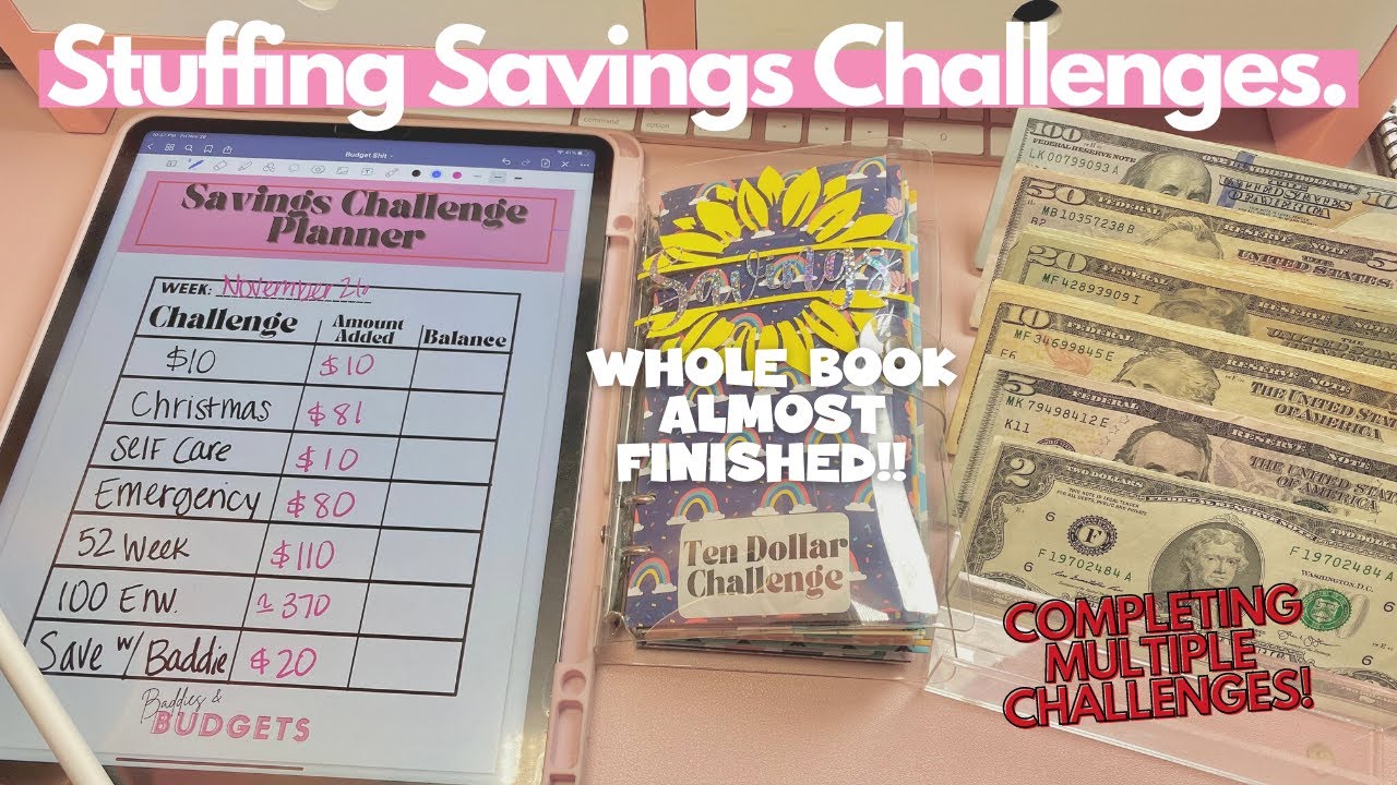 Cash Stuffing Savings Challenges | Nov 2021|  OhmyfroBudgets