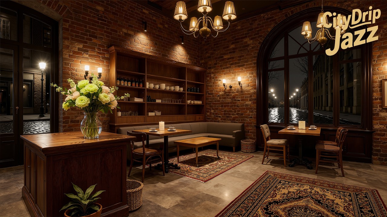 Elegant Night Café ☕ Smooth Jazz Music for Relaxing, Study & Romantic Evenings | CityDrip Jazz 4K