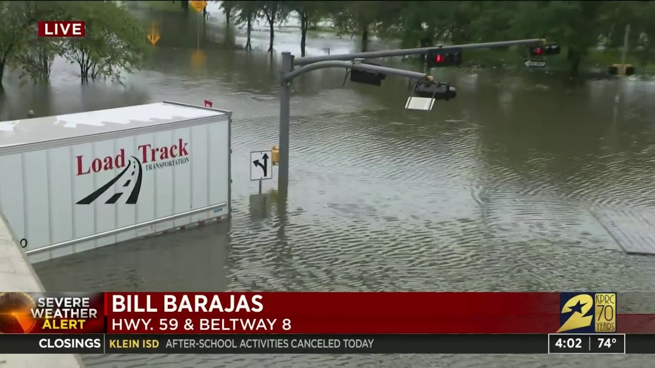 Highway 59 and Beltway 8 in Houston flooded from Imelda's impact