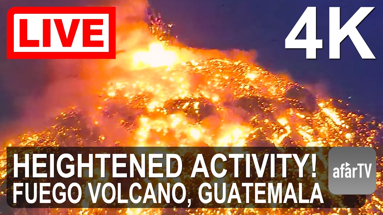 🔴 Live Now: Increased Activity at Fuego Volcano, Guatemala