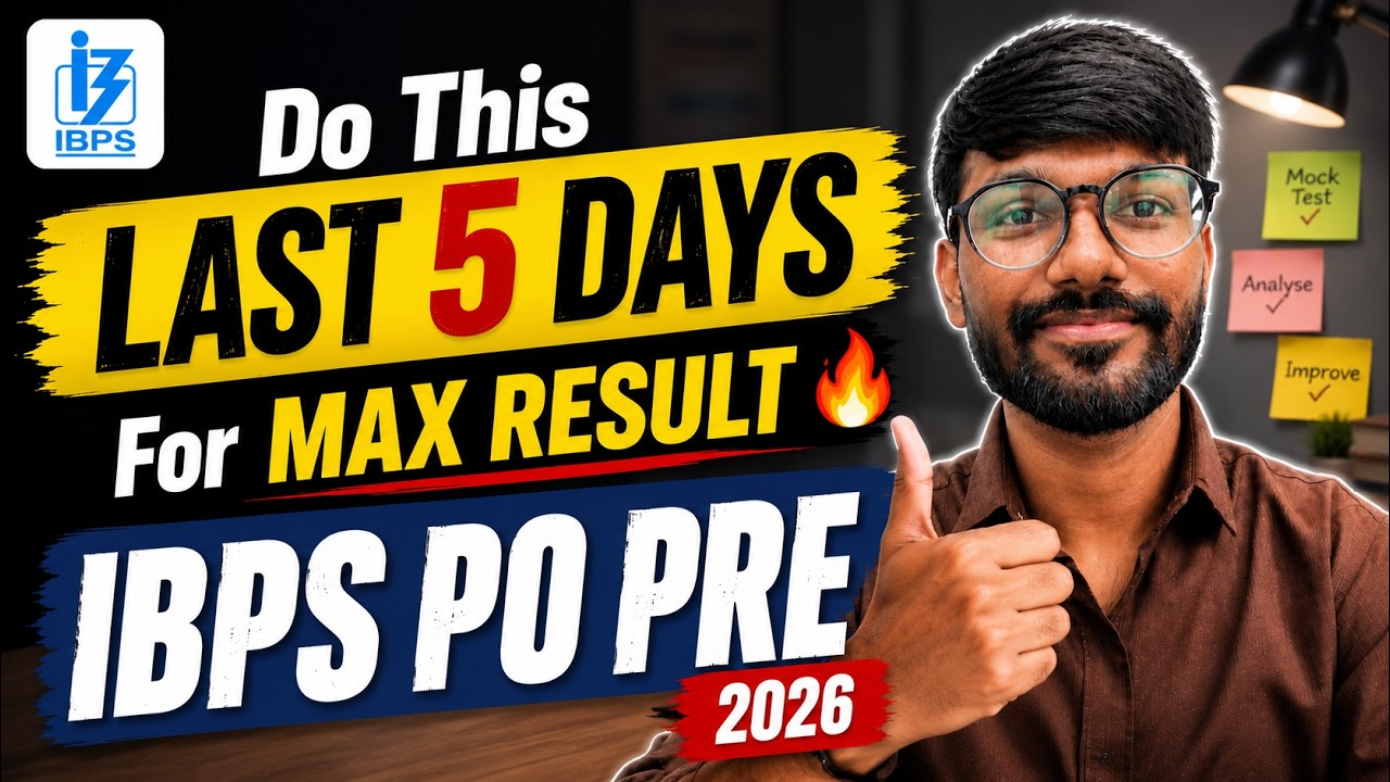 I Follow This Plan in the Last 5 Days - IBPS PO PRE 🎯