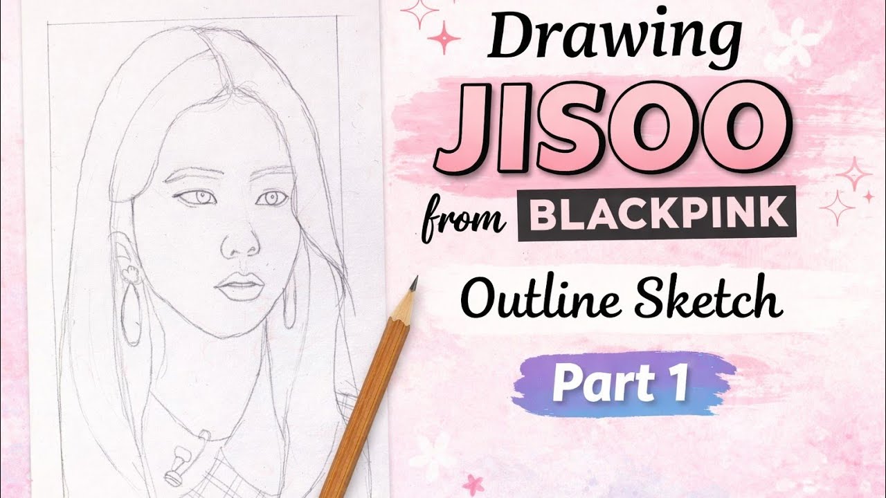 Drawing Jisoo from BLACKPINK | Portrait Outline Sketch | Part 1 | @My Art Gallery Hub 