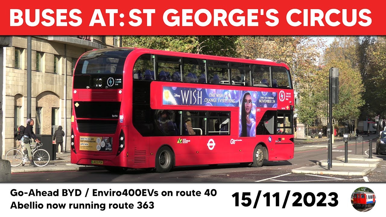 London buses at St George's Circus 15/11/2023