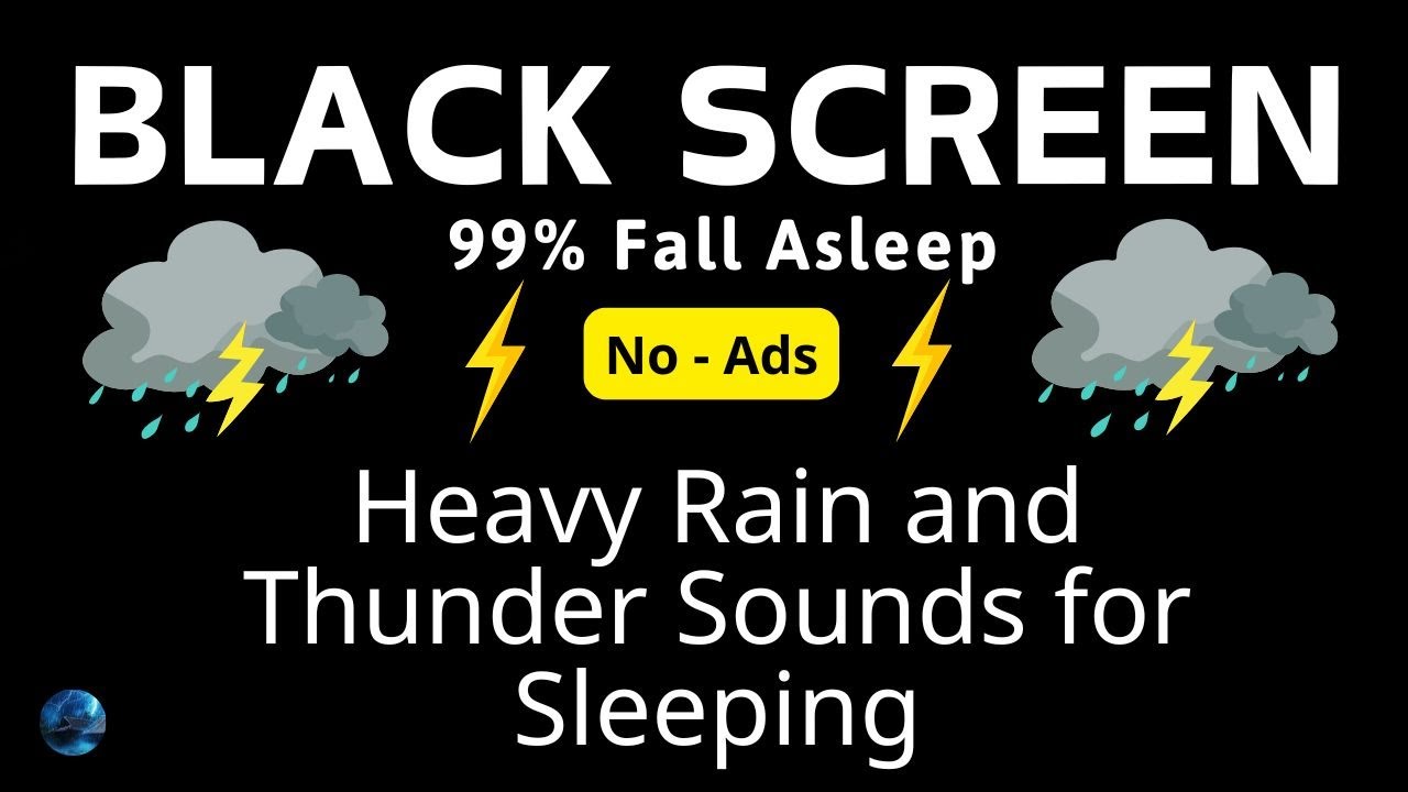 🔴 Heavy Rain and Thunder Sounds for Sleeping - Black Screen | Deep Sleep Aid, No Interruptions