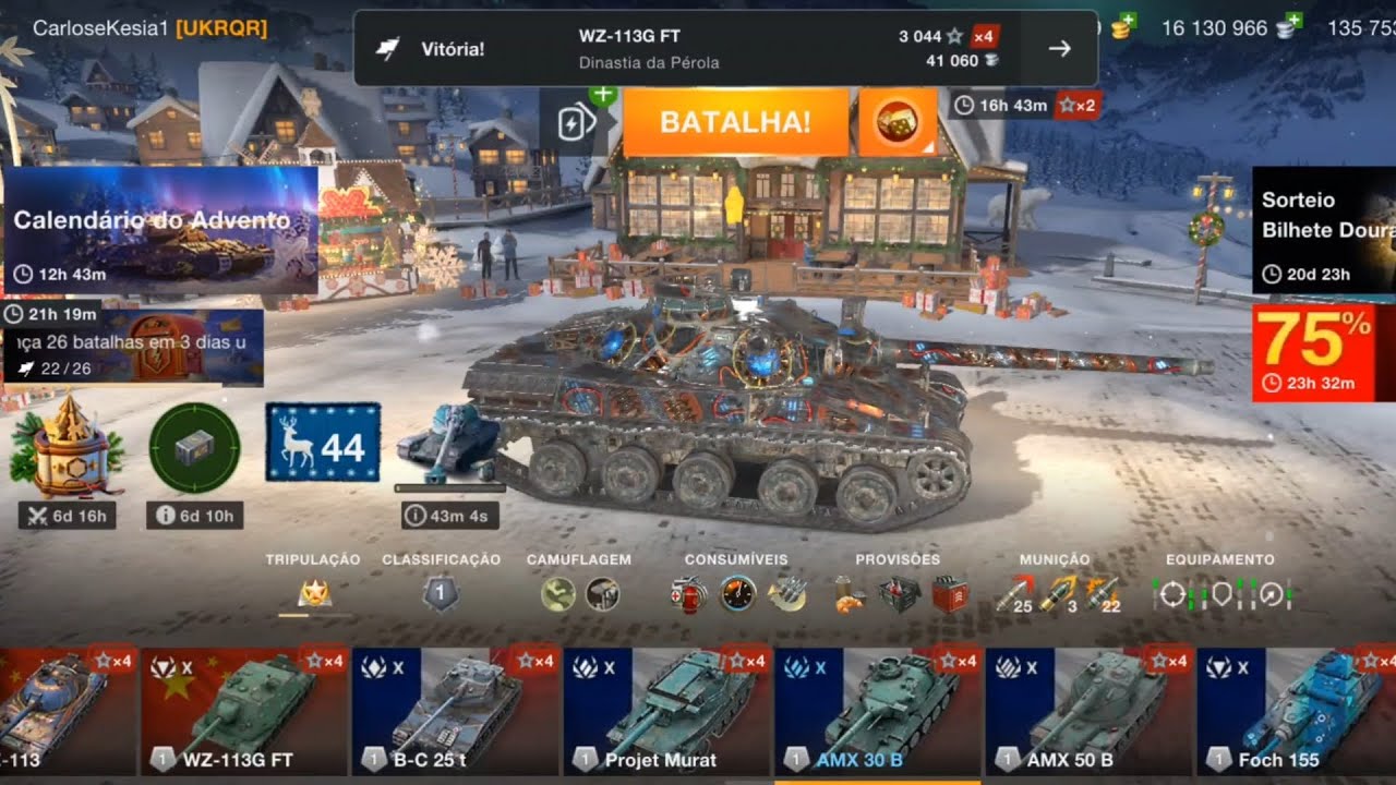 World of tanks blitz jogando no celular mobile VS computador tank AMX 30 B tier 10 França 