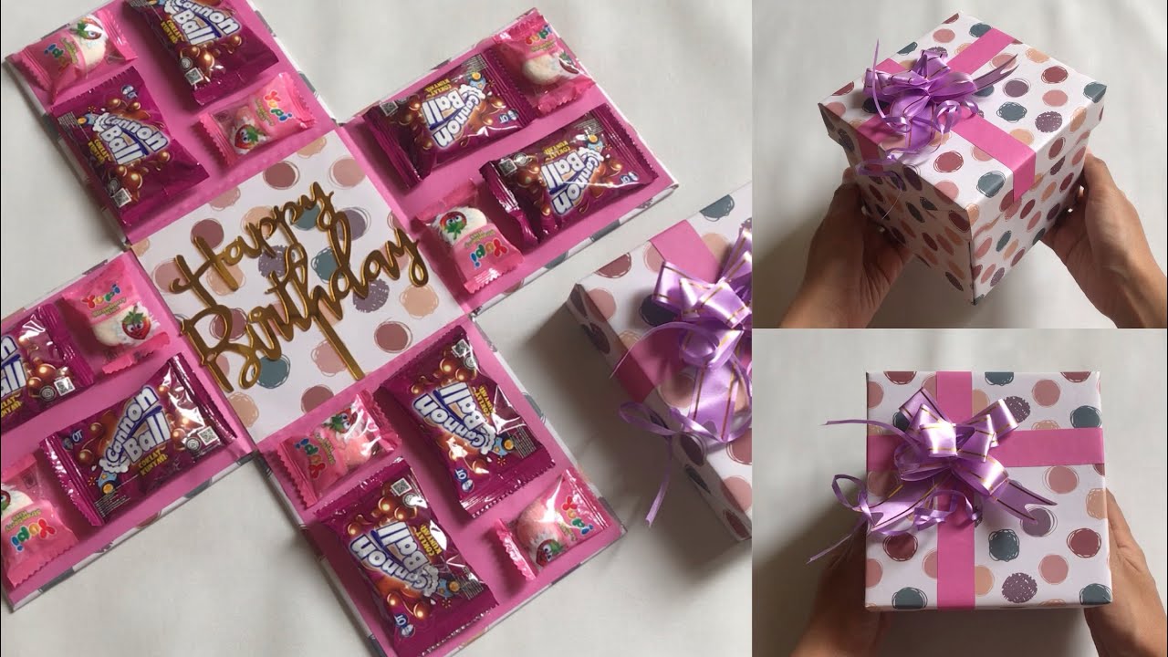 How To Make Explosion Box For Birthday | Cara Membuat Snack Box Tutorial - DIY Birthday Gift Idea