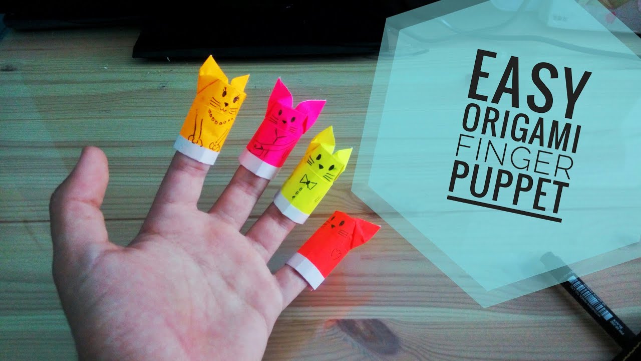 Easy Origami Finger Puppet Cat 🐈