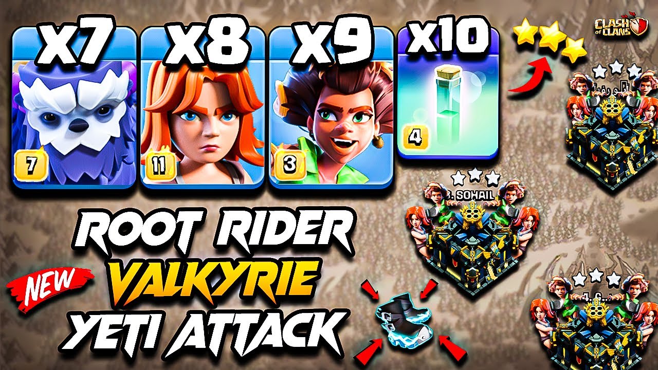 TH17 Attack Strategy With (ROOT RIDER + VALKYRIE + YETI) Clash Of Clans | Town Hall 17 Attack 2025