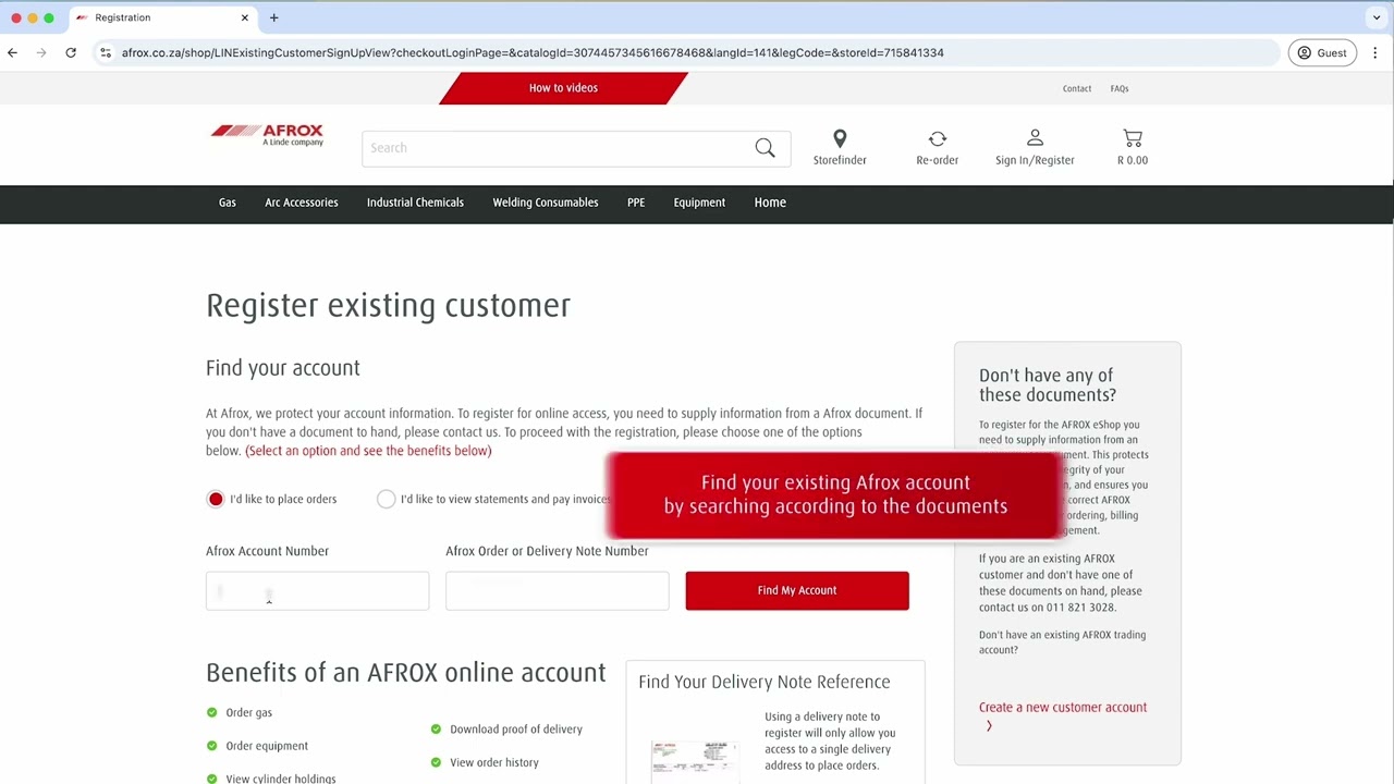eShop How-to-Video 06 Register An Existing Account - South Africa