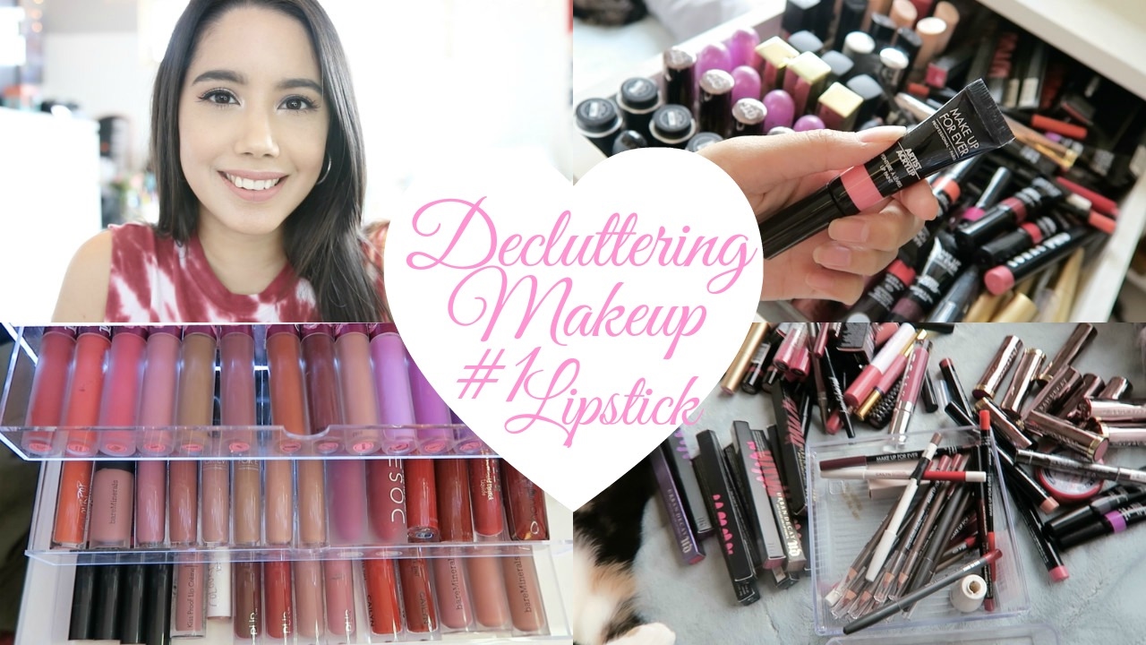 DECLUTTER MY MAKEUP COLLECTION + GIVEAWAY 2017! EPISODE #1 LIPSTICKS