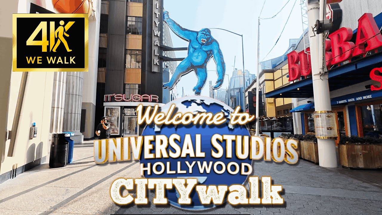 Walking Metro to Universal Studios City Walk POV 4k