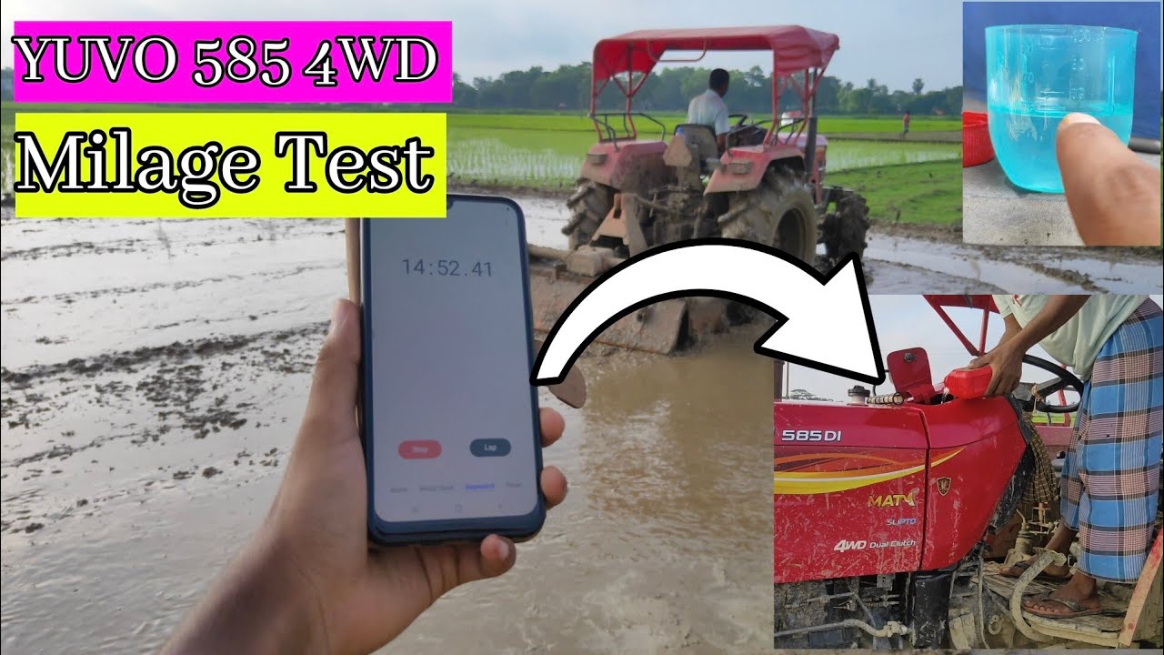 Mahindra Yuvo 585 Di 4wd Milage Test in Mud 🔥🔥