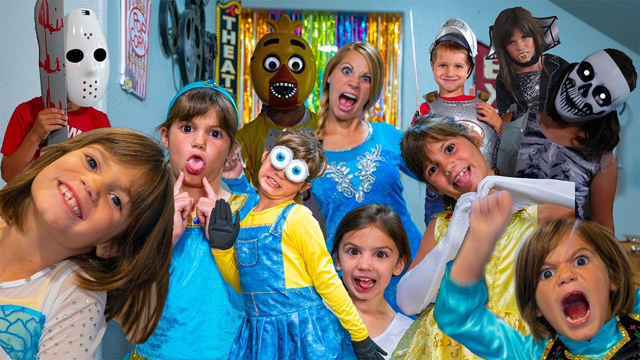 Elsa's Magic Costume Fashion Show with Kate and Lilly - Belle, Anna, Jasmine, and More!
