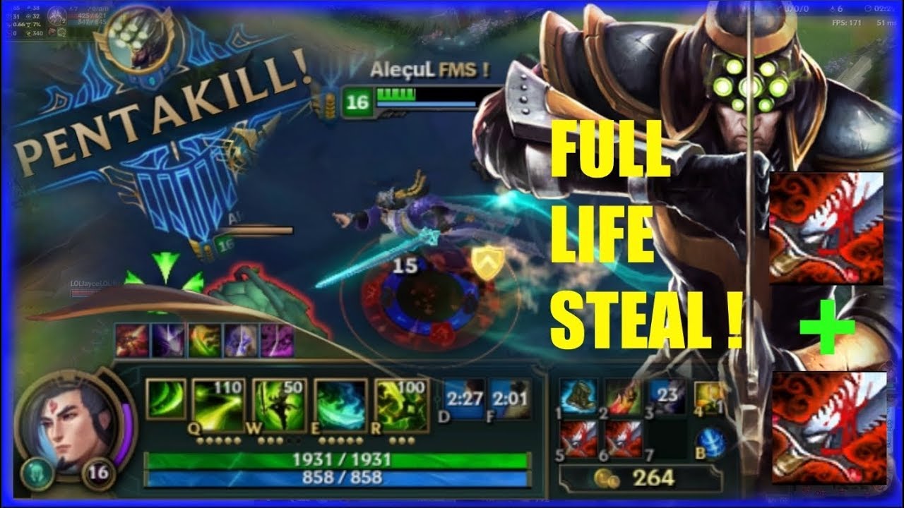 Aladin face PENTAKILL ! AlecuL [FULL LIFE STEAL MASTER YI] vs Kassadin MID-League of Legends Romania