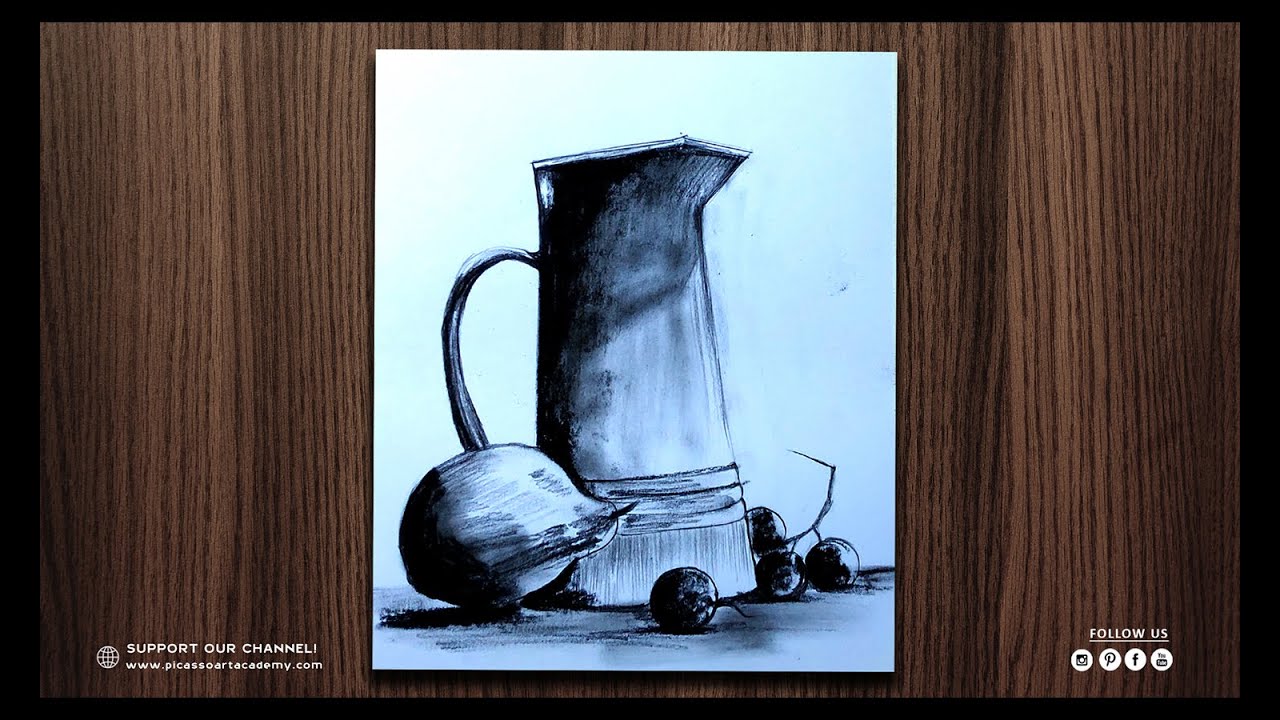 How to draw still life with charcoal