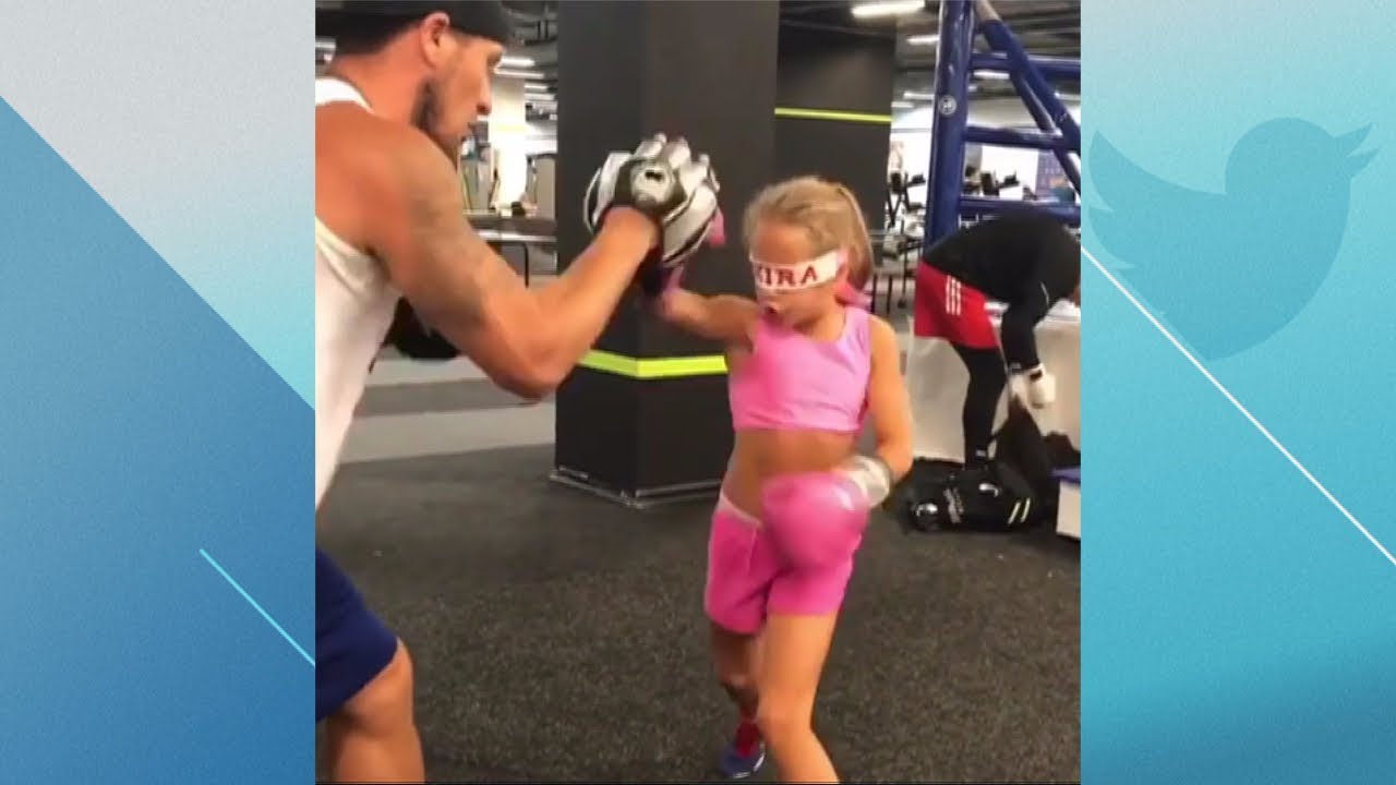 Young girl does incredible blindfolded boxing routine | ESPN