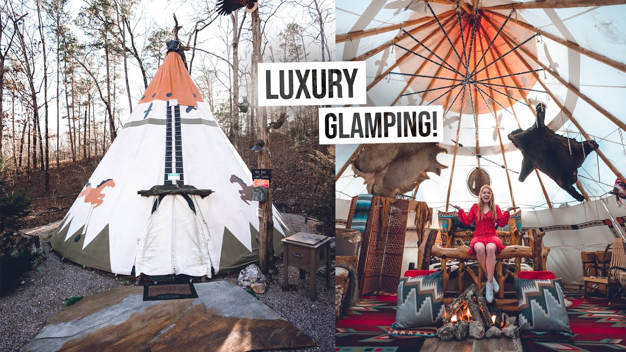 We Stayed in a Luxury Glamping Tipi! FULL TOUR + Exploring Hot Springs!