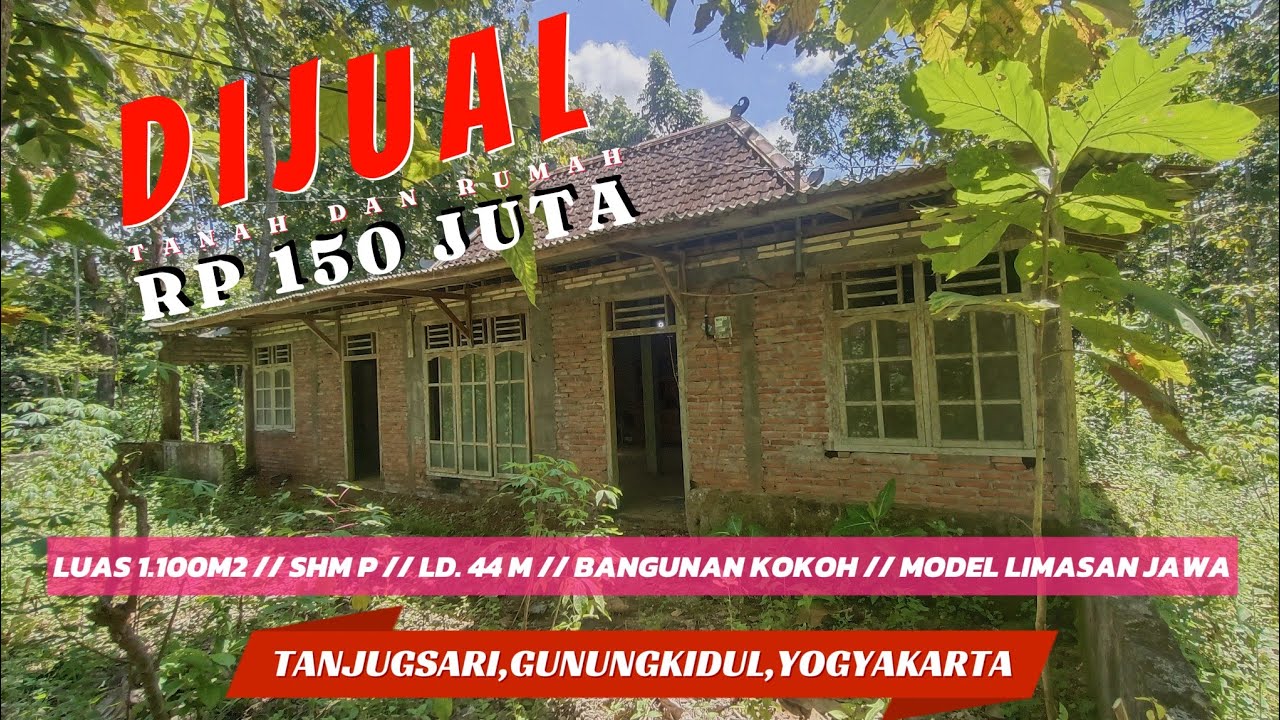 🔴DIJUAL TANAH DAN RUMAH MODEL LIMASAN JAWA ESTETIK LUAS 1.100M² SHM PEKARANGAN MURAH MERIAH