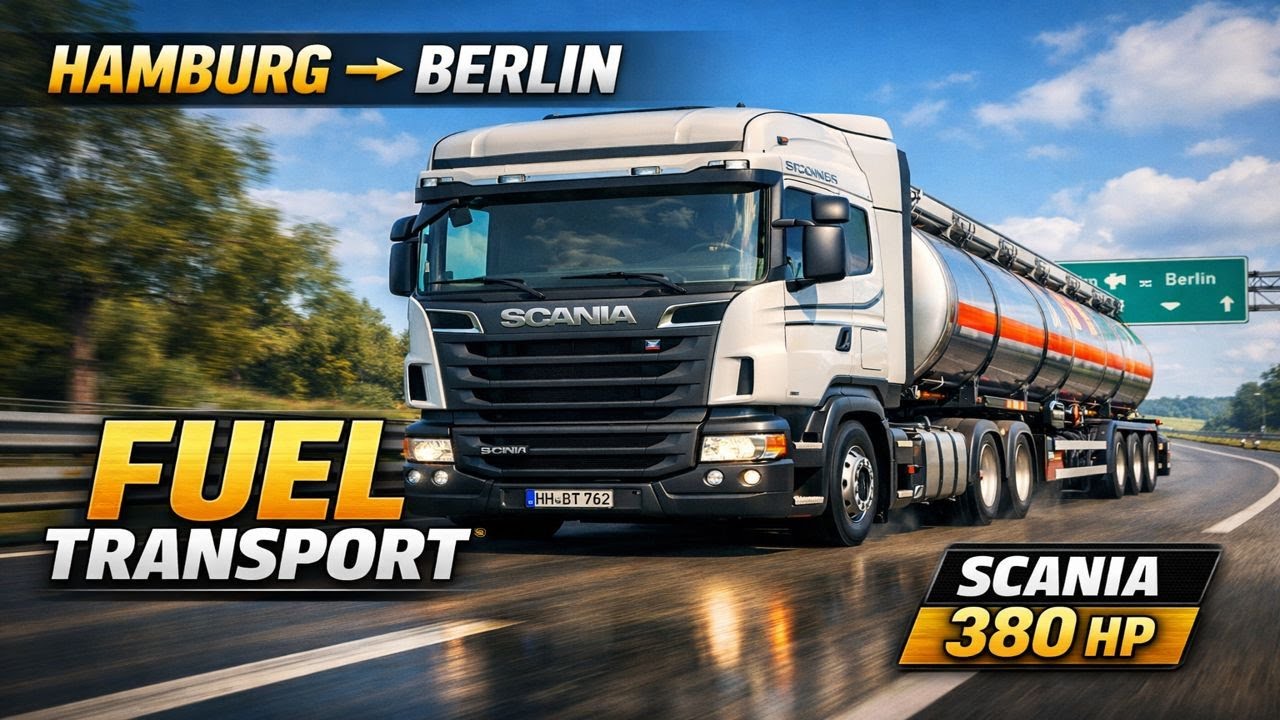 Can 380 HP Handle a Fuel Transport? | Hamburg to Berlin | ETS2 Scania Streamline with logitech g29