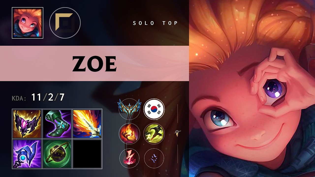 Zoe Top vs Yone - KR Challenger Patch 26.12