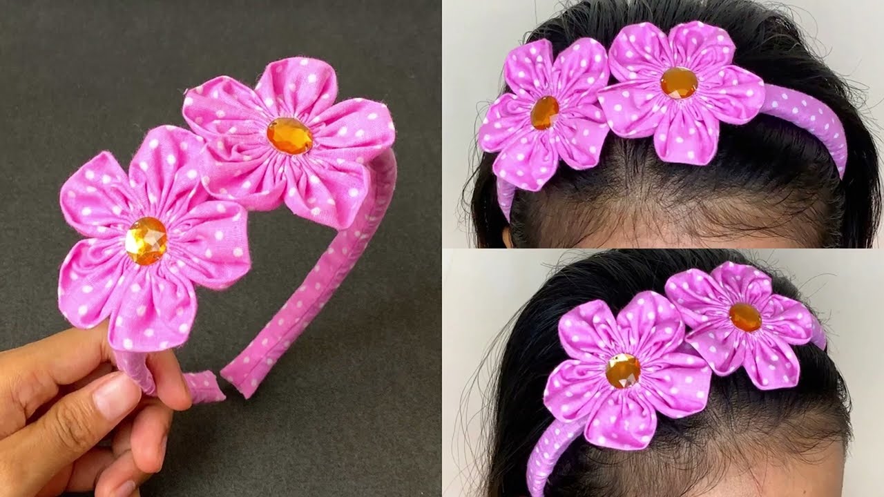DIY Flower Headband 🌸 DIY Hair Band Making at Home. Simple Hair Band Tutorial