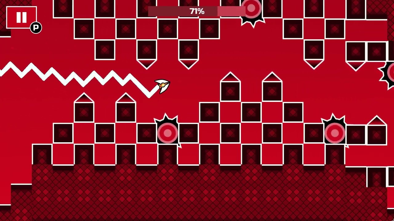 Space Waves hardest level 100% complete (World 2 Level 20)