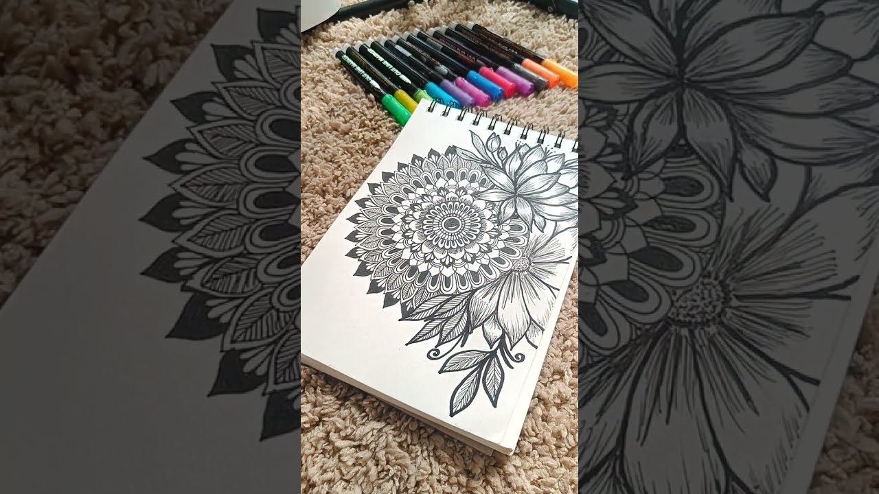 Mandala vibes with a floral soul 🌼#mandalaart #floralart #lineart #inkdrawing #meditativemandalaart